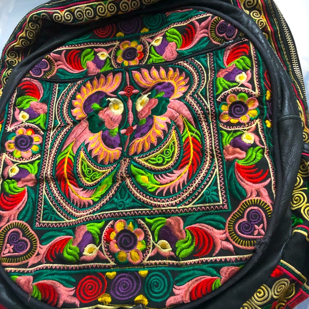 Free People, leather backpack